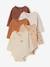 Lot de 5 bodies naissance manches longues beige chiné 1 - vertbaudet enfant 