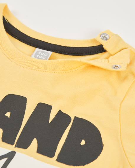 T-shirt en maille pour garçon avec imprimé illustré Jaune 3 - vertbaudet enfant 