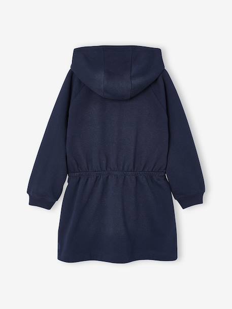 Robe courte à capuche fille gris chiné+marine 8 - vertbaudet enfant 
