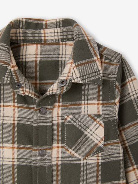 Chemise flanelle bébé à carreaux kaki+marine 3 - vertbaudet enfant 