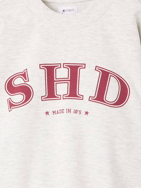 Sweat fille manches longues chocolat+gris 6 - vertbaudet enfant 