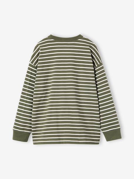 T-shirt rayé garçon oversize anthracite+vert 7 - vertbaudet enfant 