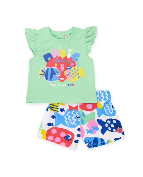 Fille-Ensemble-Ensemble en maille pour fille avec volants aux manches