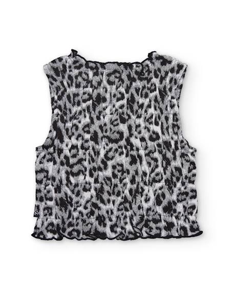 Top fille en tissu tissé avec motif animalier Noir 2 - vertbaudet enfant 