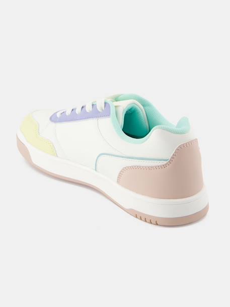 Baskets fille en cuir et synthétique - confort au quotidien White 3 - vertbaudet enfant 
