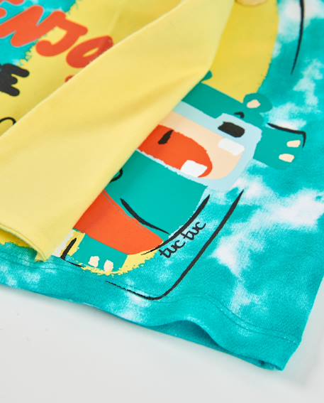 T-shirt garçon en maille avec détail en relief Bleu 5 - vertbaudet enfant 