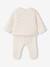 Ensemble matelassé gilet + pantalon à pieds entièrement imprimé écru+rose+vanille 17 - vertbaudet enfant 