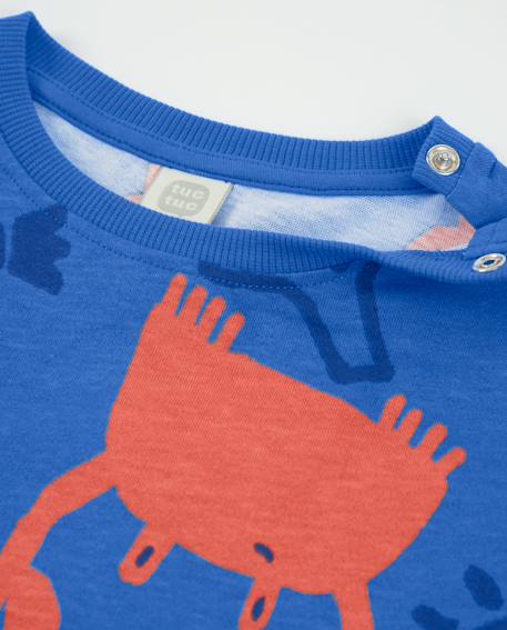 T-shirt pour garçon en maille avec imprimé marin all over Bleu 3 - vertbaudet enfant 
