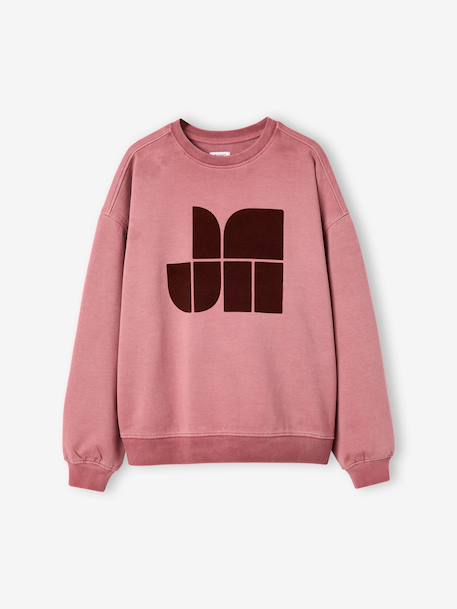 Sweat fille manches longues écru+vieux rose 4 - vertbaudet enfant 