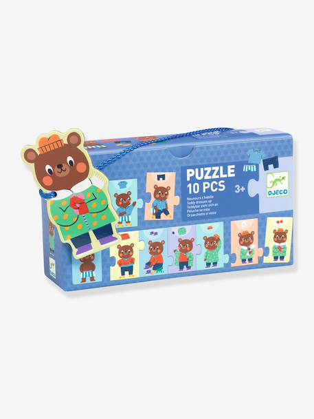 Puzzle frise Nounours s'habille bleu 1 - vertbaudet enfant 