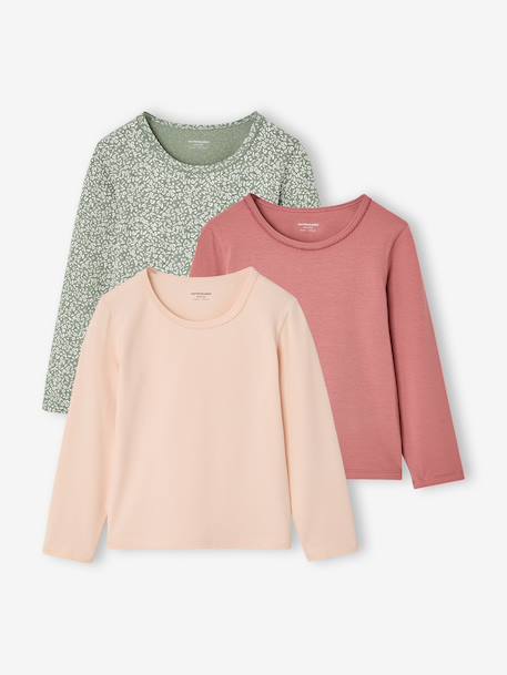 Fille-Sous-vêtement-T-shirt-Lot de 3 t-shirts manches longues fille