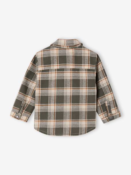 Chemise flanelle bébé à carreaux kaki+marine 2 - vertbaudet enfant 