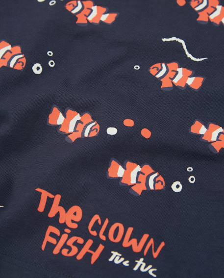 T-shirt garçon en maille avec imprimé poissons-clowns Bleu 4 - vertbaudet enfant 