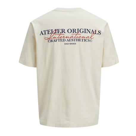 T-shirt garçon manches courtes slington Beige+Noir 2 - vertbaudet enfant 