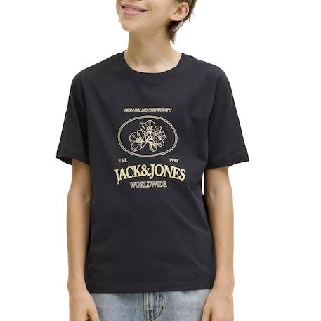 T-shirt garçon à manches courtes tucket Blanc+Noir+Rose 3 - vertbaudet enfant 