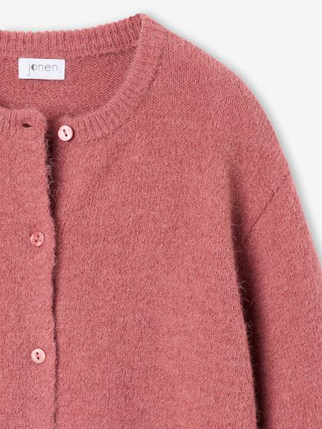 Gilet fille manches longues chocolat+vieux rose 6 - vertbaudet enfant 