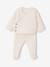 Ensemble matelassé gilet + pantalon à pieds entièrement imprimé écru+rose+vanille 14 - vertbaudet enfant 