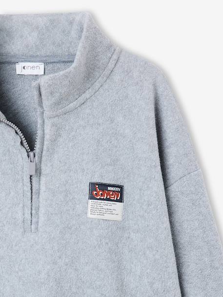 Sweat polaire garçon col montant gris chiné 3 - vertbaudet enfant 