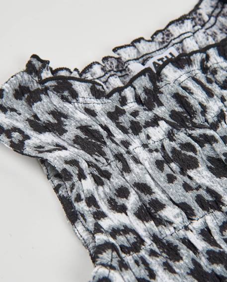 Top fille en tissu tissé avec motif animalier Noir 3 - vertbaudet enfant 