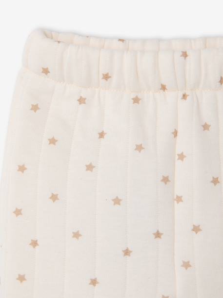 Ensemble matelassé gilet + pantalon à pieds entièrement imprimé écru+rose+vanille 19 - vertbaudet enfant 