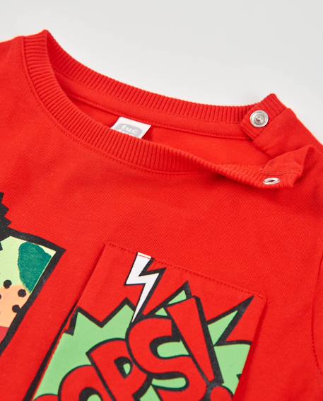 T-shirt garçon en maille au style bande dessinée Rouge 3 - vertbaudet enfant 