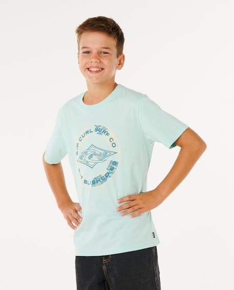 T-shirt staple filler garçon Light aqua+White 2 - vertbaudet enfant 