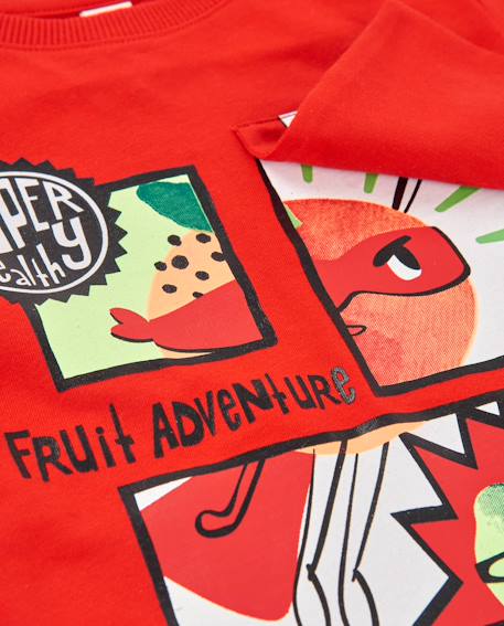 T-shirt garçon en maille au style bande dessinée Rouge 4 - vertbaudet enfant 