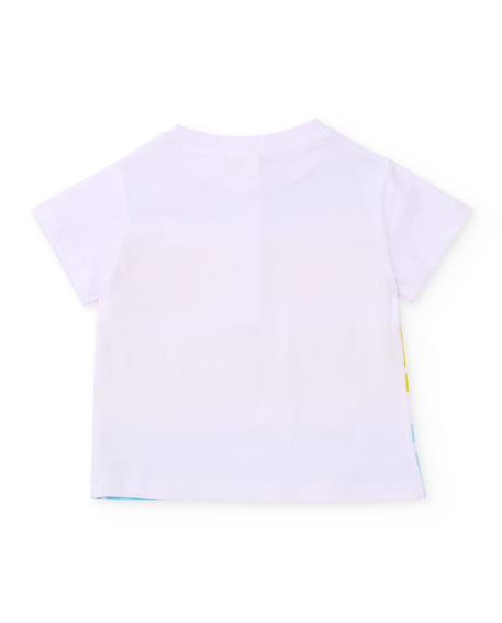 T-shirt garçon en maille à rayures horizontales Blanc 2 - vertbaudet enfant 