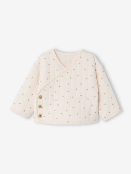 Ensemble matelassé gilet + pantalon à pieds entièrement imprimé écru+rose+vanille 15 - vertbaudet enfant 