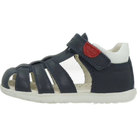 Sandales en cuir à scratch Bleu+Marine+Marine   jaune foncé 2 - vertbaudet enfant 