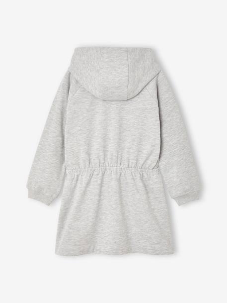 Robe courte à capuche fille gris chiné+marine 3 - vertbaudet enfant 