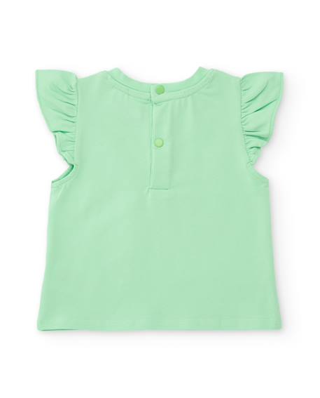 Ensemble en maille pour fille avec volants aux manches Vert 4 - vertbaudet enfant 