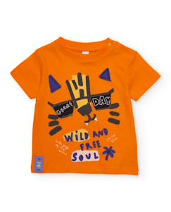 Garçon-T-shirt, polo, sous-pull-T-shirt-T-shirt garçon en maille avec imprimé tigre sur le devant