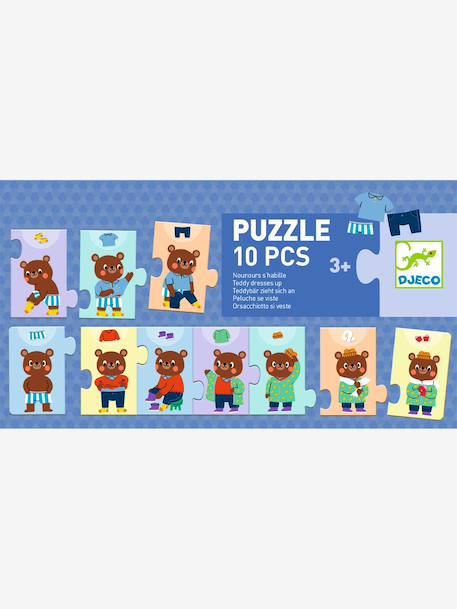Puzzle frise Nounours s'habille bleu 2 - vertbaudet enfant 