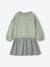 Robe bi-matière fille anthracite+écru+mauve+vert sauge 14 - vertbaudet enfant 