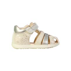 Chaussures-Chaussures bébé 17-26-Marche fille 19-26-Sandales-Sandales en cuir  à scratch