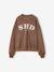 Sweat fille manches longues chocolat+gris 1 - vertbaudet enfant 