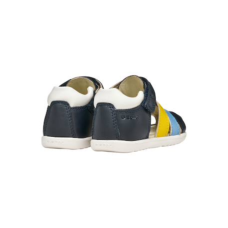 Sandales en cuir à scratch Bleu+Marine+Marine   jaune foncé 15 - vertbaudet enfant 
