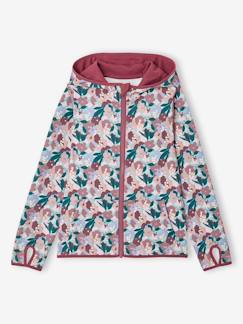 Sweat sport zippé matière technique fille motifs fleurs  - vertbaudet enfant