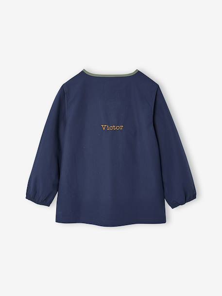 Tablier garçon personnalisable 'Cool school' bleu+bleu foncé 7 - vertbaudet enfant 