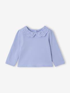 -T-shirt bébé col brodé manches longues