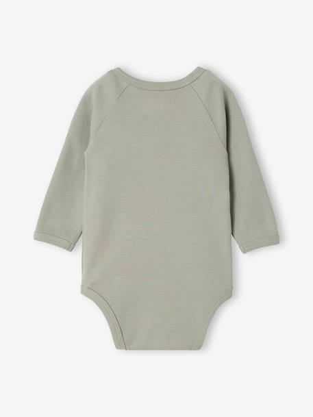 Lot de 2 bodies naissance manches longues cappuccino+rose pâle+vert sauge 18 - vertbaudet enfant 