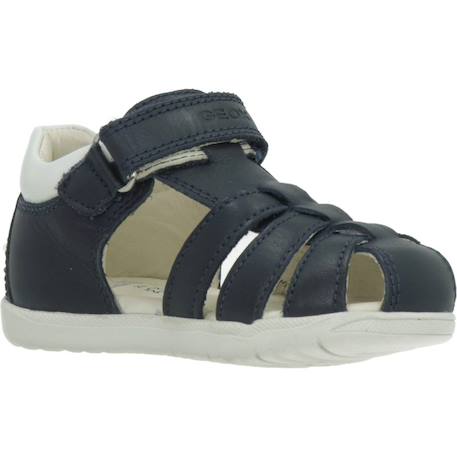 Sandales en cuir à scratch Bleu+Marine+Marine   jaune foncé 5 - vertbaudet enfant 