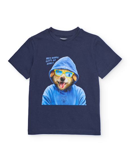 Ensemble garçon en maille avec imprimé amusant Bleu 2 - vertbaudet enfant 