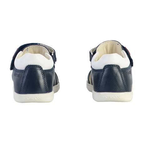 Sandales en cuir à scratch Bleu+Marine+Marine   jaune foncé 10 - vertbaudet enfant 