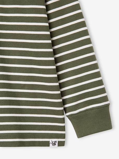 T-shirt rayé garçon oversize anthracite+vert 8 - vertbaudet enfant 