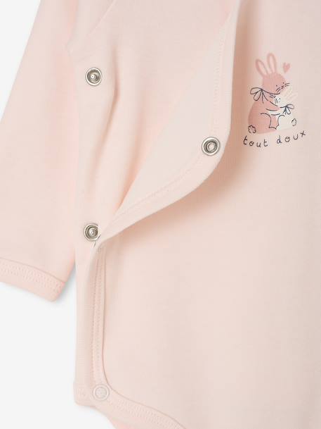 Lot de 2 bodies naissance manches longues cappuccino+rose pâle+vert sauge 6 - vertbaudet enfant 