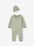 Ensemble combinaison et bonnet bébé vert sauge 1 - vertbaudet enfant 