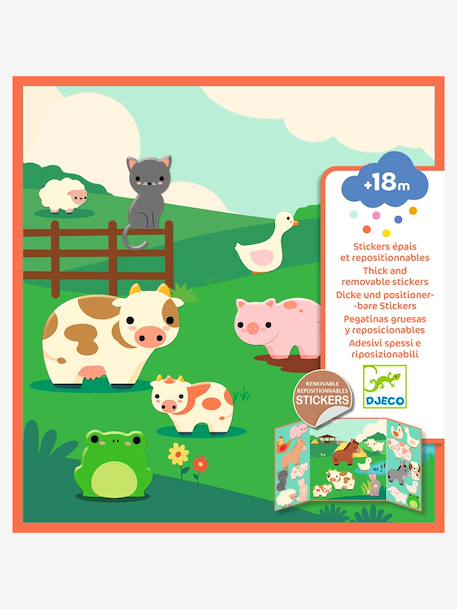 Stickers repositionnables animaux ferme rouge 2 - vertbaudet enfant 