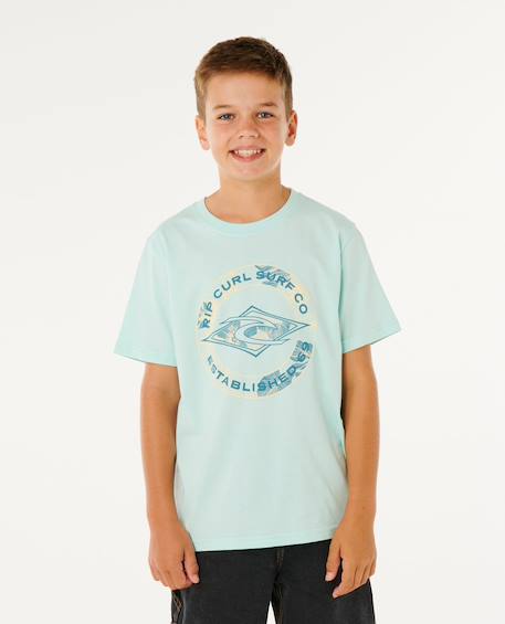 T-shirt staple filler garçon Light aqua+White 1 - vertbaudet enfant 